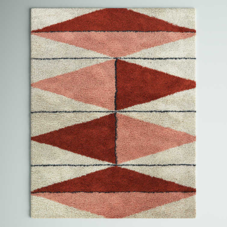 Mercury Row® Bonifay Geometric Area Rug in Brown/Pink/Beige & Reviews